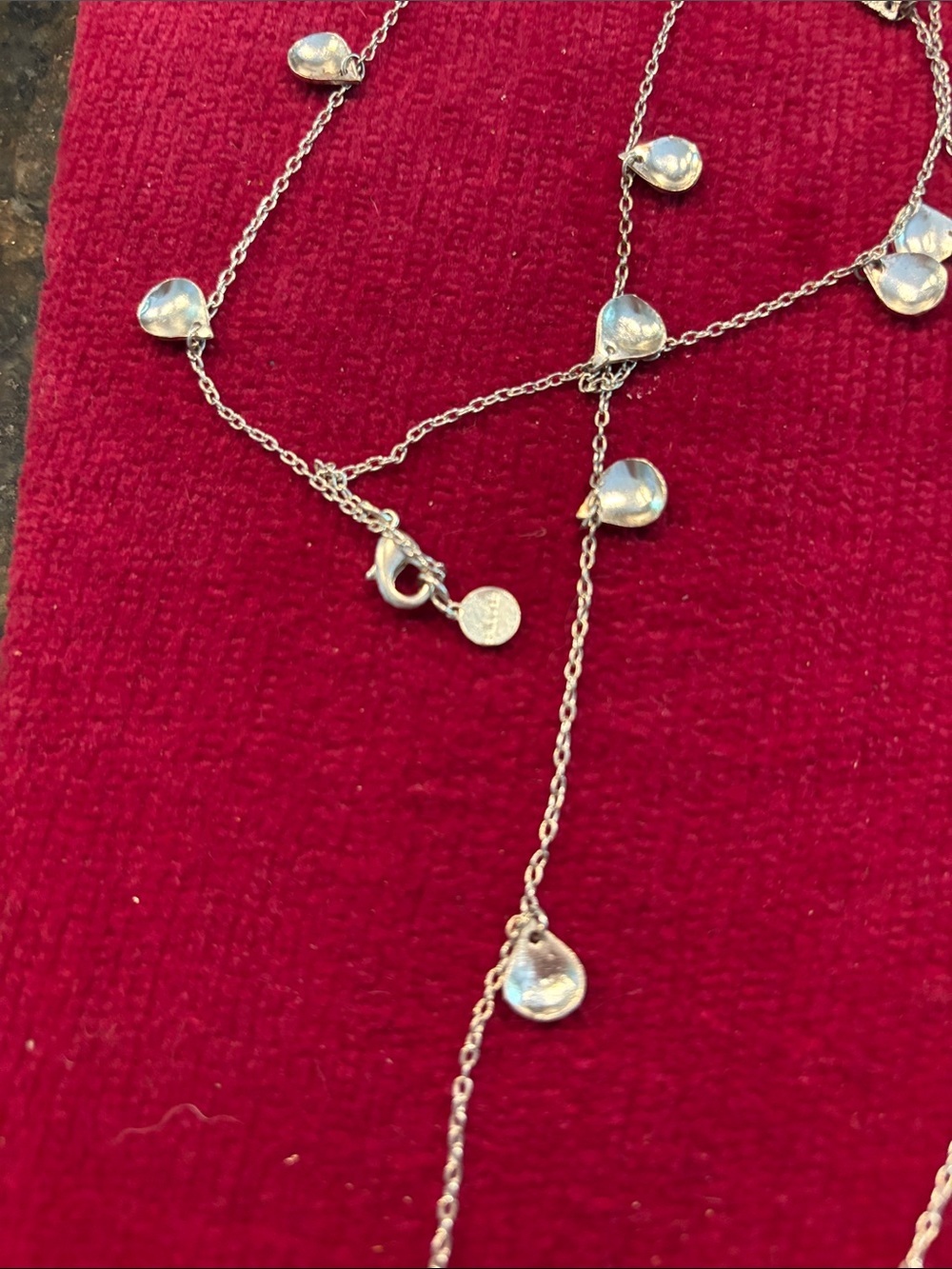 Stella & Dot Delicate Silver Teardrop Station Necklace - Picture 3 of 3
